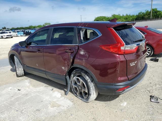 7FARW1H56KE004140 - 2019 HONDA CR-V EX BURGUNDY photo 2