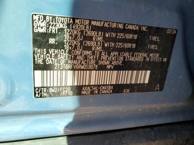 2T3T6RFV6RW059078 - 2024 TOYOTA RAV4 SE BLUE photo 14