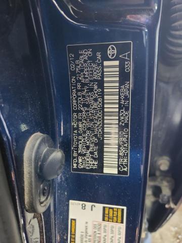 JTDKN3DU0C1508119 - 2012 TOYOTA PRIUS BLUE photo 12