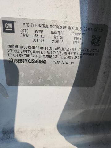 3G1BE6SMXJS584553 - 2018 CHEVROLET CRUZE LT WHITE photo 12