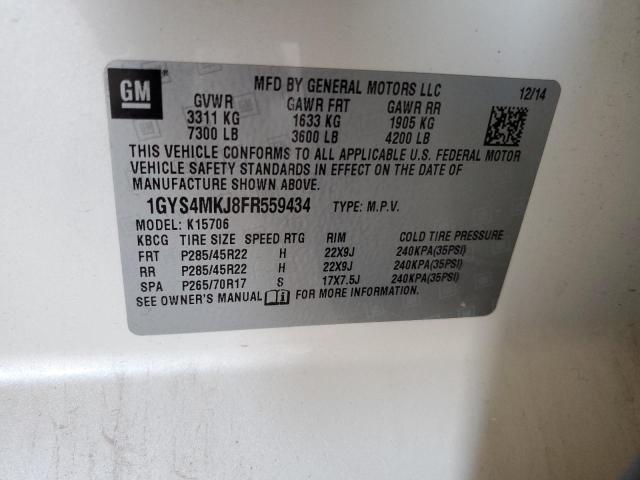 1GYS4MKJ8FR559434 - 2015 CADILLAC ESCALADE LUXURY Beyaz fotoğraf 13