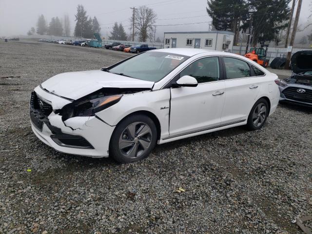 KMHE34L36HA074437 - 2017 HYUNDAI SONATA HYBRID WHITE photo 1