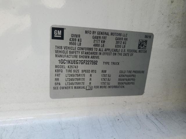 1GC1KUEG7GF227592 - 2016 CHEVROLET SILVERADO K2500 HEAVY DUTY WHITE photo 12