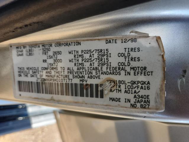 JT3GN86R9X0107177 - 1999 TOYOTA 4RUNNER SR5 银色 照片 12