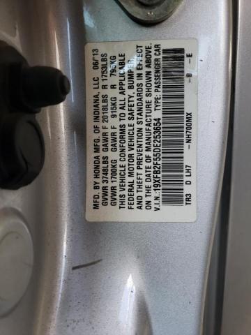 19XFB2F55DE253654 - 2013 HONDA CIVIC LX SILVER photo 12