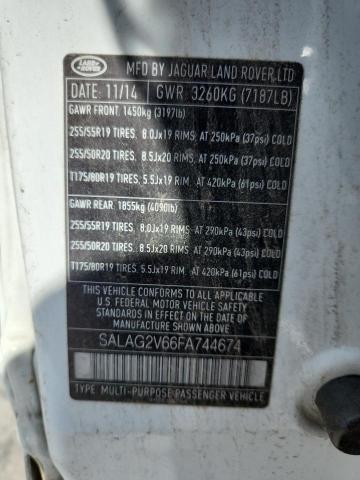 SALAG2V66FA744674 - 2015 LAND ROVER LR4 HSE WHITE photo 13