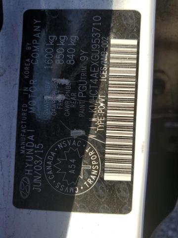 KMHCT4AEXGU953710 - 2016 HYUNDAI ACCENT SE WHITE photo 12