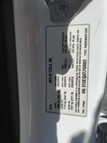 5YJ3E1EA7LF658829 - 2020 TESLA MODEL 3 Ağ foto 12