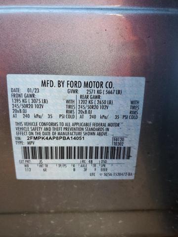 2FMPK4AP8PBA14051 - 2023 FORD EDGE ST SILVER photo 13