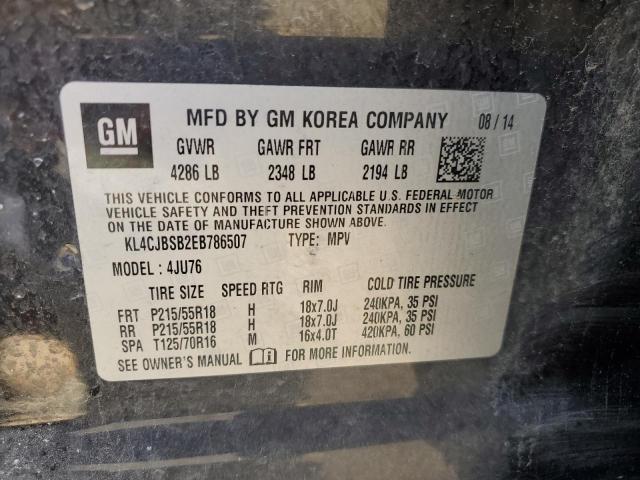 KL4CJBSB2EB786507 - 2014 BUICK ENCORE CONVENIENCE 黑色 照片 14