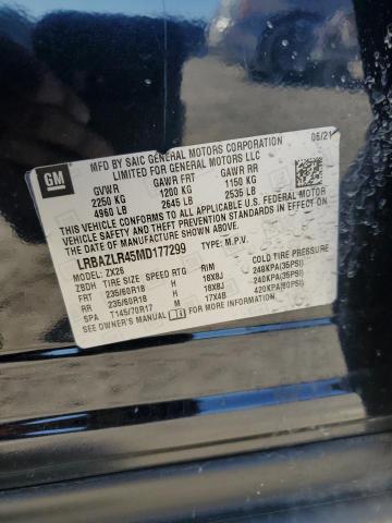 LRBAZLR45MD177299 - 2021 BUICK ENVISION PREFERRED შავი ფოტო 13