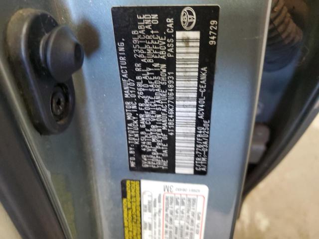 4T1BE46K77U648931 - 2007 TOYOTA CAMRY CE SILVER photo 12