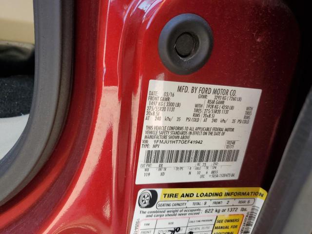 1FMJU1HT7GEF41942 - 2016 FORD EXPEDITION XLT RED photo 14