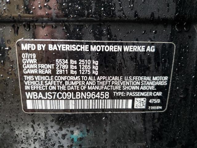 WBAJS7C09LBN96458 - 2020 BMW M550XI BLACK photo 12