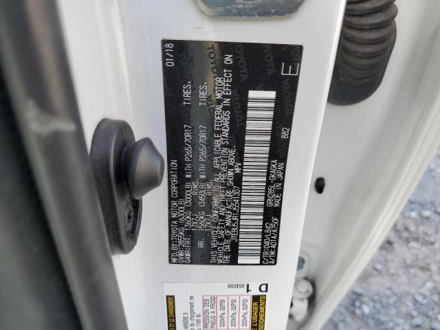 JTEBU5JR1J5541307 - 2018 TOYOTA 4RUNNER SR5/SR5 PREMIUM Blanc photo 13