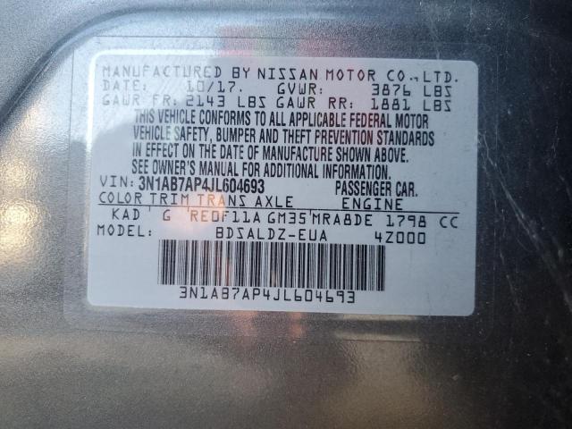 3N1AB7AP4JL604693 - 2018 NISSAN SENTRA S GRAY photo 12