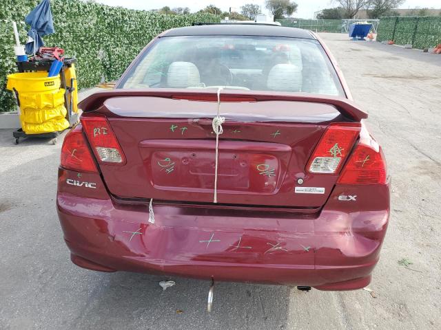 2HGES26775H538358 - 2005 HONDA CIVIC EX RED photo 6