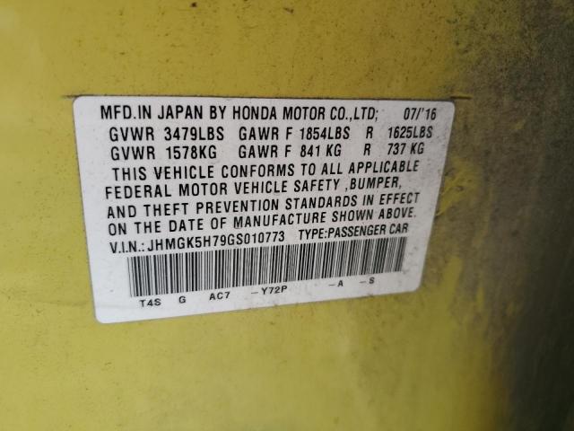 JHMGK5H79GS010773 - 2016 HONDA FIT EX Gelb Foto 12