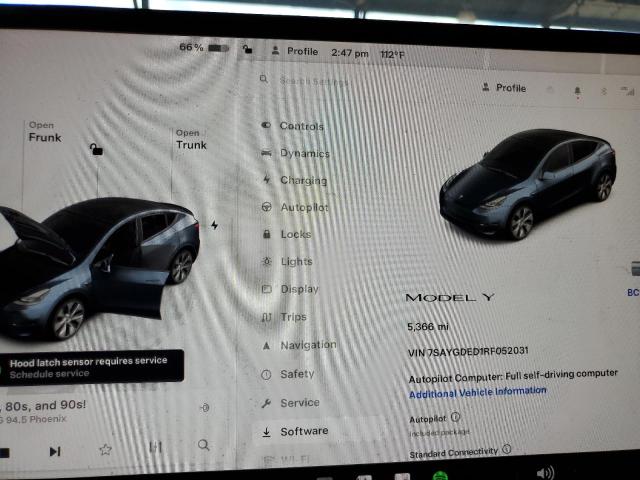 7SAYGDED1RF052031 - 2024 TESLA MODEL Y Գրաֆիտ լուսանկար 9