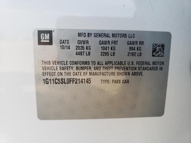 1G11C5SL0FF214145 - 2015 CHEVROLET MALIBU 1LT 白色 照片 12