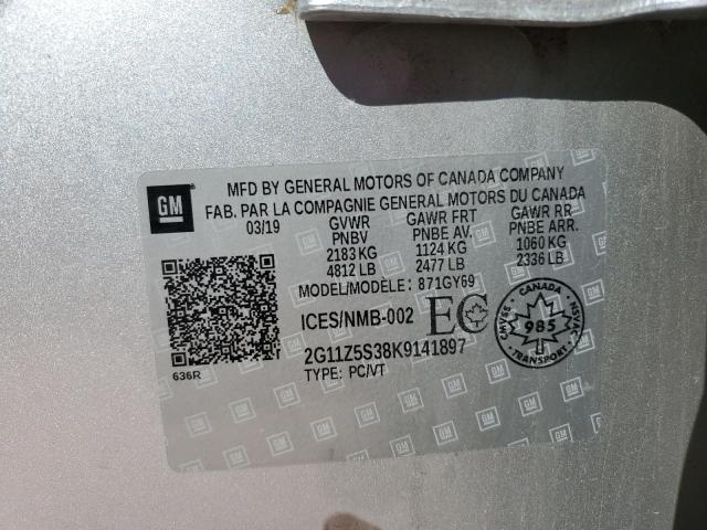 2G11Z5S38K9141897 - 2019 CHEVROLET IMPALA LT 银色 照片 12