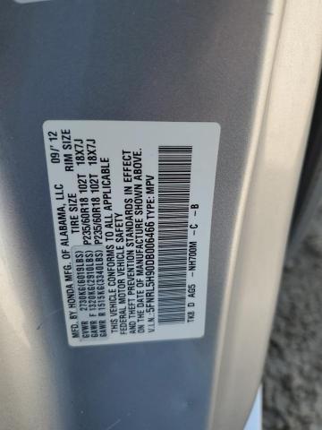5FNRL5H90DB006466 - 2013 HONDA ODYSSEY TOURING SILVER photo 13