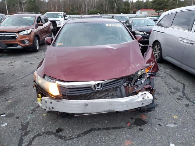 2HGFB2F56CH554955 - 2012 HONDA CIVIC LX MAROON photo 5