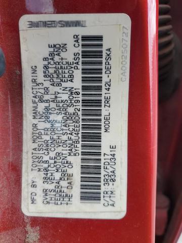 5YFBU4EE8DP219101 - 2013 TOYOTA COROLLA BASE Կարմիր լուսանկար 12