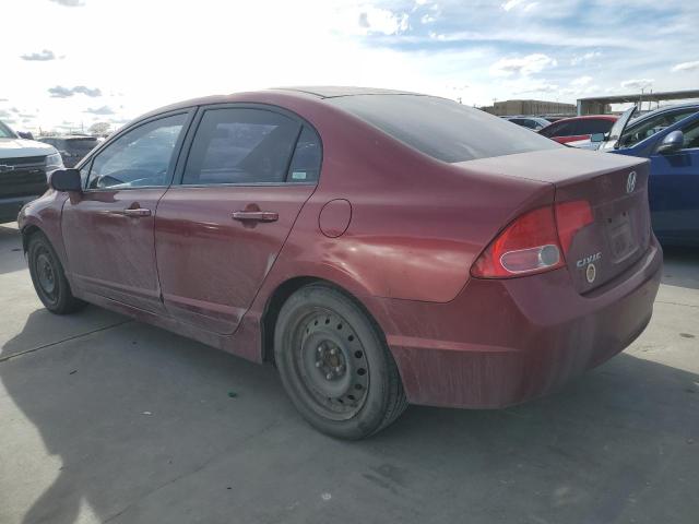 2HGFA16598H518097 - 2008 HONDA CIVIC LX BURGUNDY photo 2