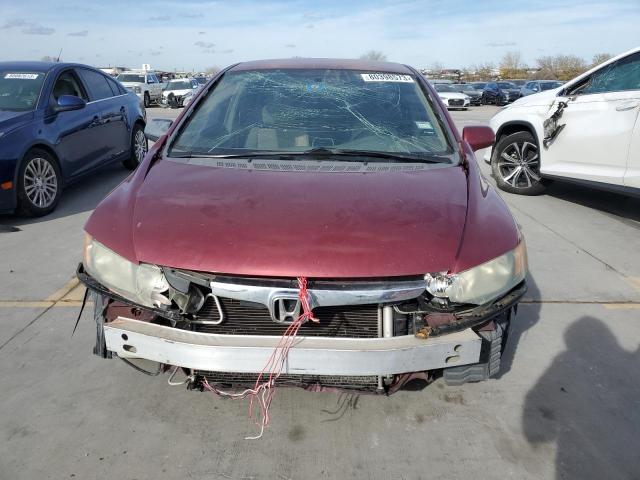 2HGFA16598H518097 - 2008 HONDA CIVIC LX BURGUNDY photo 5