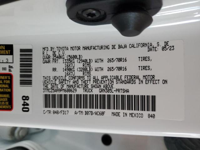 3TMCZ5AN9PM600629 - 2023 TOYOTA TACOMA DOUBLE CAB Weiß Foto 12