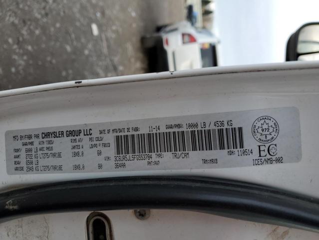 3C6UR5JL5FG553784 - 2015 RAM 2500 SLT WHITE photo 12