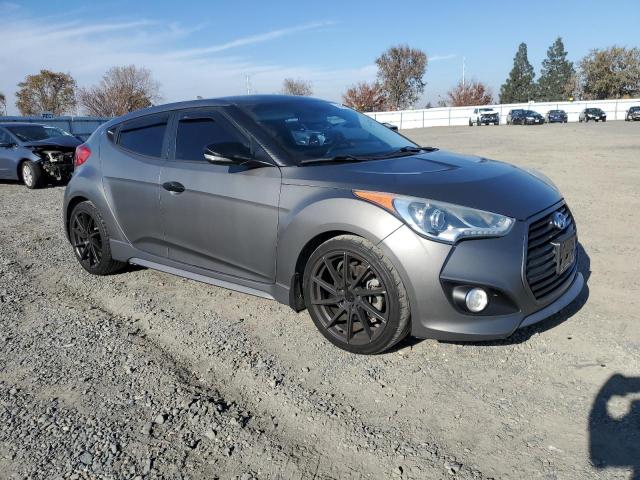 KMHTC6AE9FU225841 - 2015 HYUNDAI VELOSTER TURBO GRAY photo 4