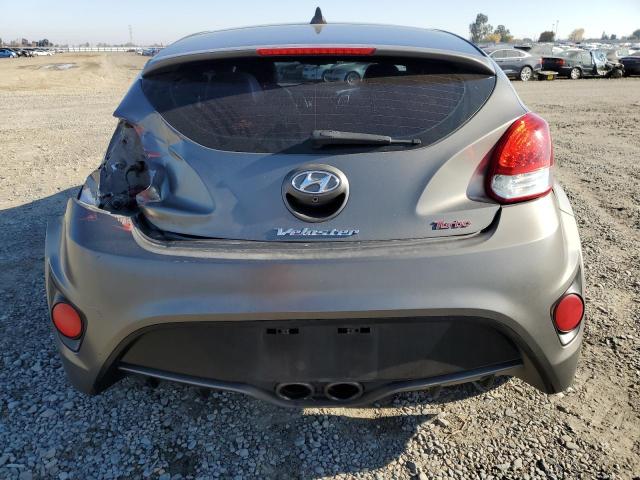 KMHTC6AE9FU225841 - 2015 HYUNDAI VELOSTER TURBO GRAY photo 6