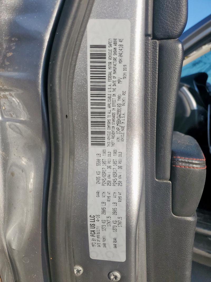 1C4PJMBBXGW299103 - 2016 JEEP CHEROKEE TRAILHAWK SILVER photo 13