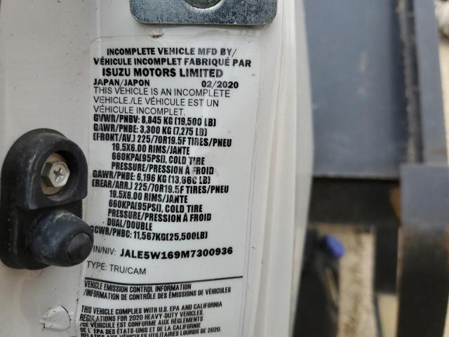 JALE5W169M7300936 - 2021 ISUZU NQR 白色 照片 10
