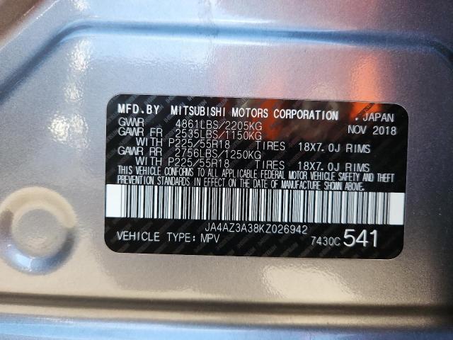 JA4AZ3A38KZ026942 - 2019 MITSUBISHI OUTLANDER SE GRAY photo 14