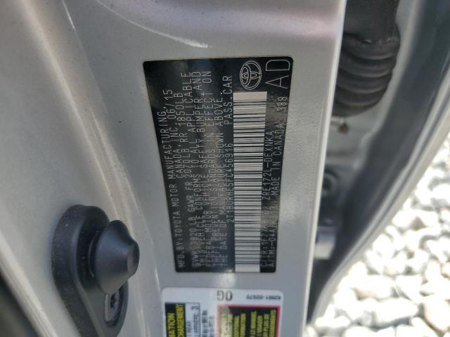 2T1BURHE5FC456916 - 2015 TOYOTA COROLLA L ვერცხლისფერი ფოტო 13