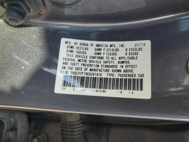 1HGCR2F79EA281818 - 2014 HONDA ACCORD EX Сұр фото 13