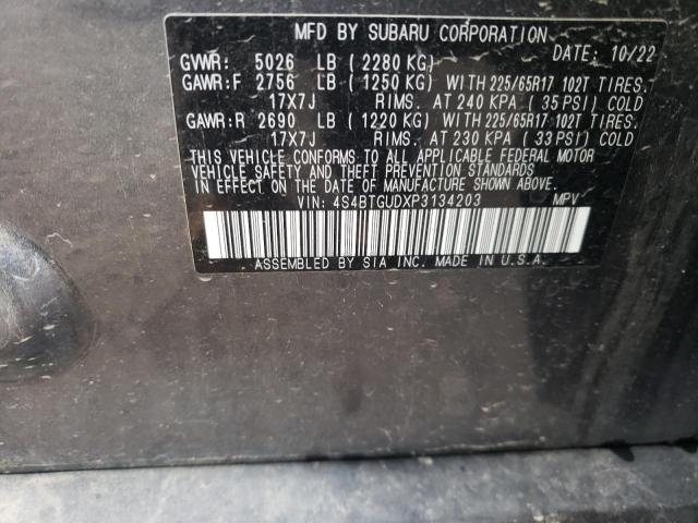 4S4BTGUDXP3134203 - 2023 SUBARU OUTBACK WILDERNESS CHARCOAL photo 13