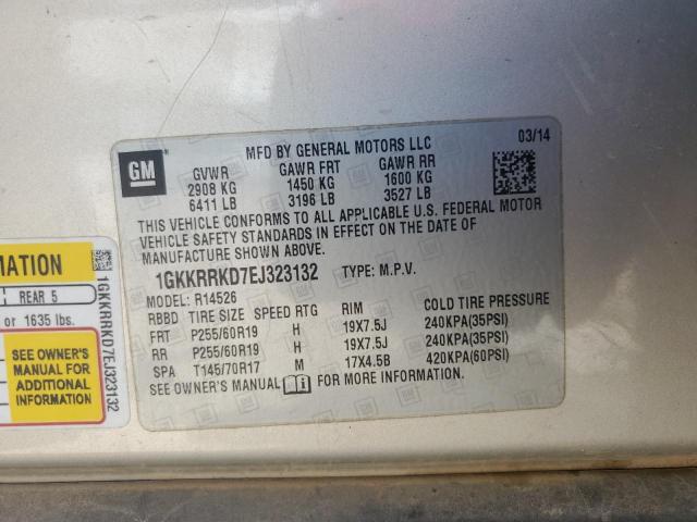 1GKKRRKD7EJ323132 - 2014 GMC ACADIA SLT-1 TAN photo 13