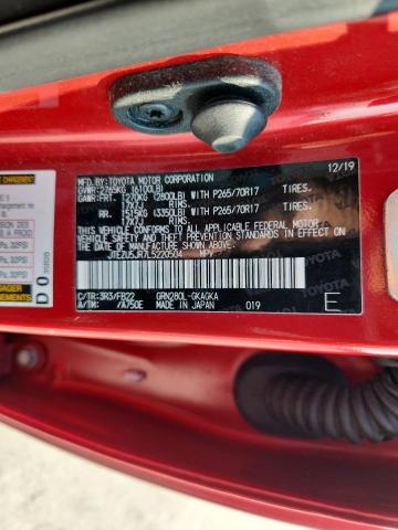 JTEZU5JR7L5220504 - 2020 TOYOTA 4RUNNER SR5 红色 照片 14