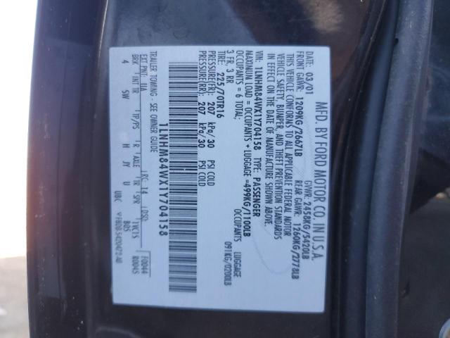 1LNHM84WX1Y704158 - 2001 LINCOLN TOWN CAR EXECUTIVE L BLACK photo 12