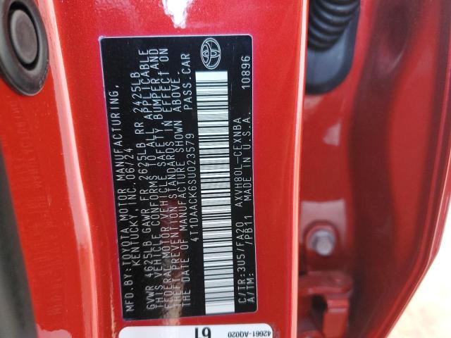4T1DAACK6SU023579 - 2025 TOYOTA CAMRY XSE RED photo 13