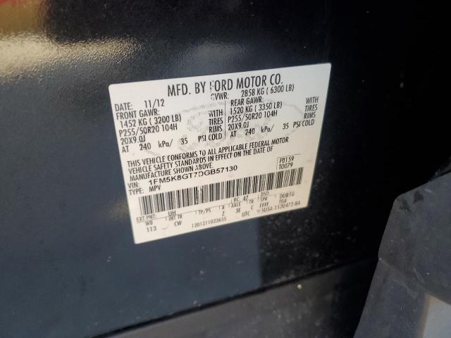 1FM5K8GT7DGB57130 - 2013 FORD EXPLORER SPORT BLACK photo 13