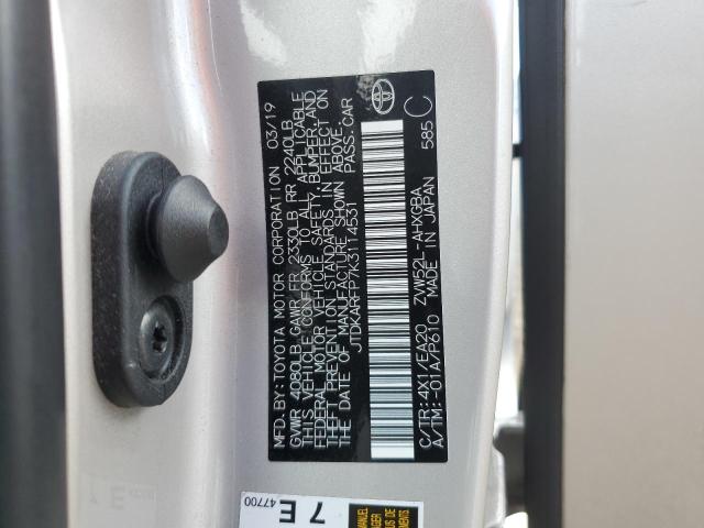JTDKARFP7K3114531 - 2019 TOYOTA PRIUS PRIM Srebrny zdjęcie 12
