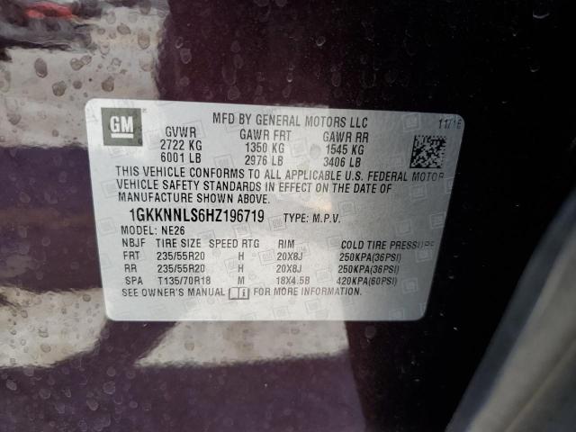 1GKKNNLS6HZ196719 - 2017 GMC ACADIA SLT-2 მუქწითელი ფოტო 14