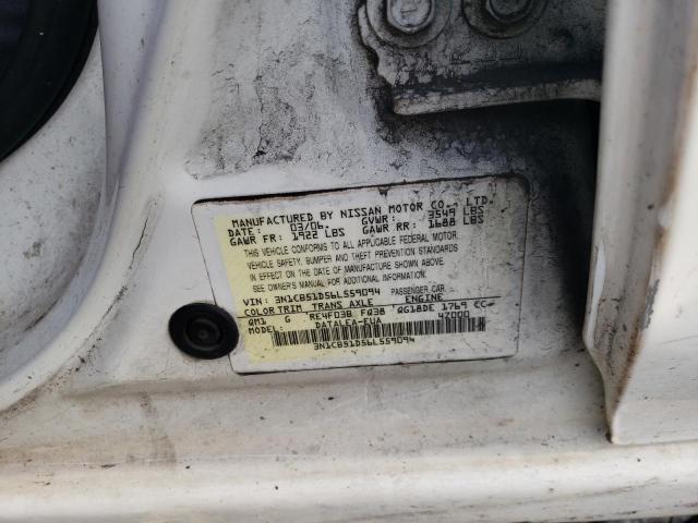 3N1CB51D56L559094 - 2006 NISSAN SENTRA 1.8 WHITE photo 12