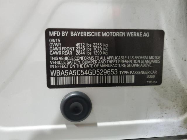 WBA5A5C54GD529653 - 2016 BMW 528 I WHITE photo 12