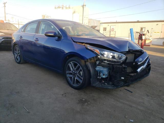 3KPF54AD1ME411019 - 2021 KIA FORTE EX BLUE photo 4